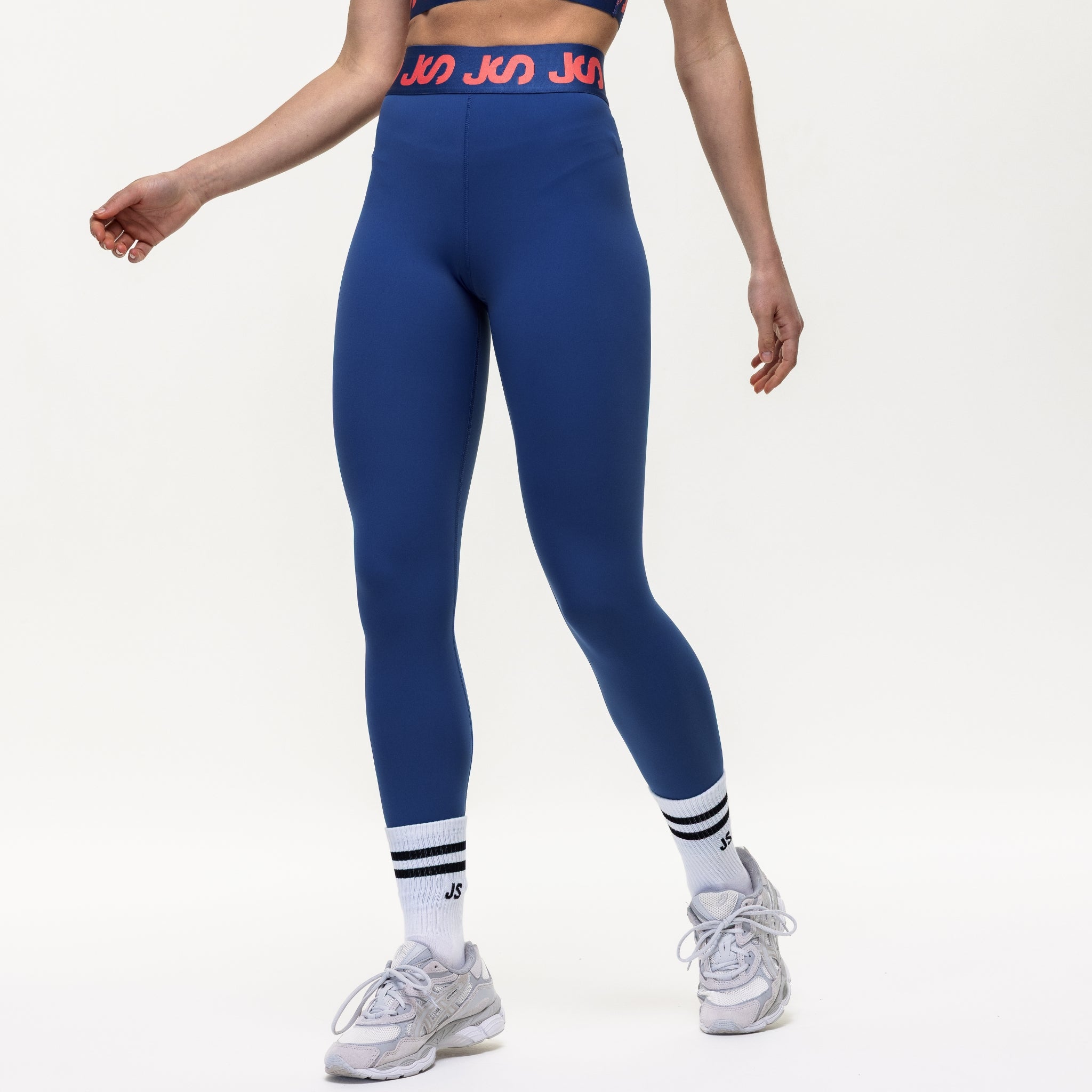 7/8 Workout Leggings - Indigo/Coral