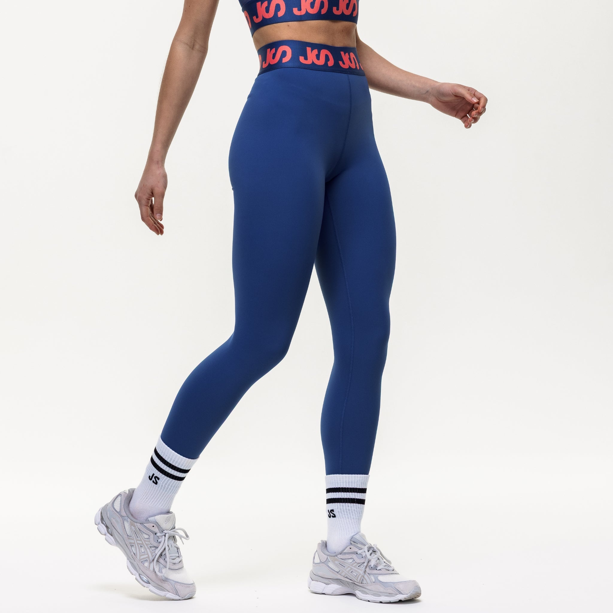 7/8 Workout Leggings - Indigo/Coral