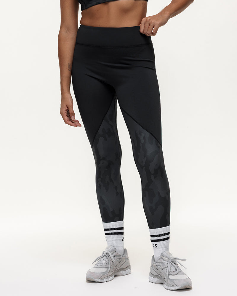 Vertex Camo High Rise Leggings - Black Onyx