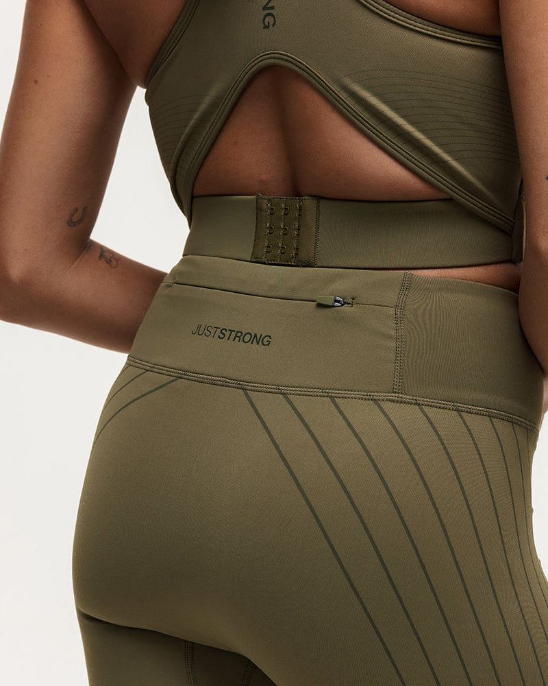 Agility Workout Leggings - Military Green