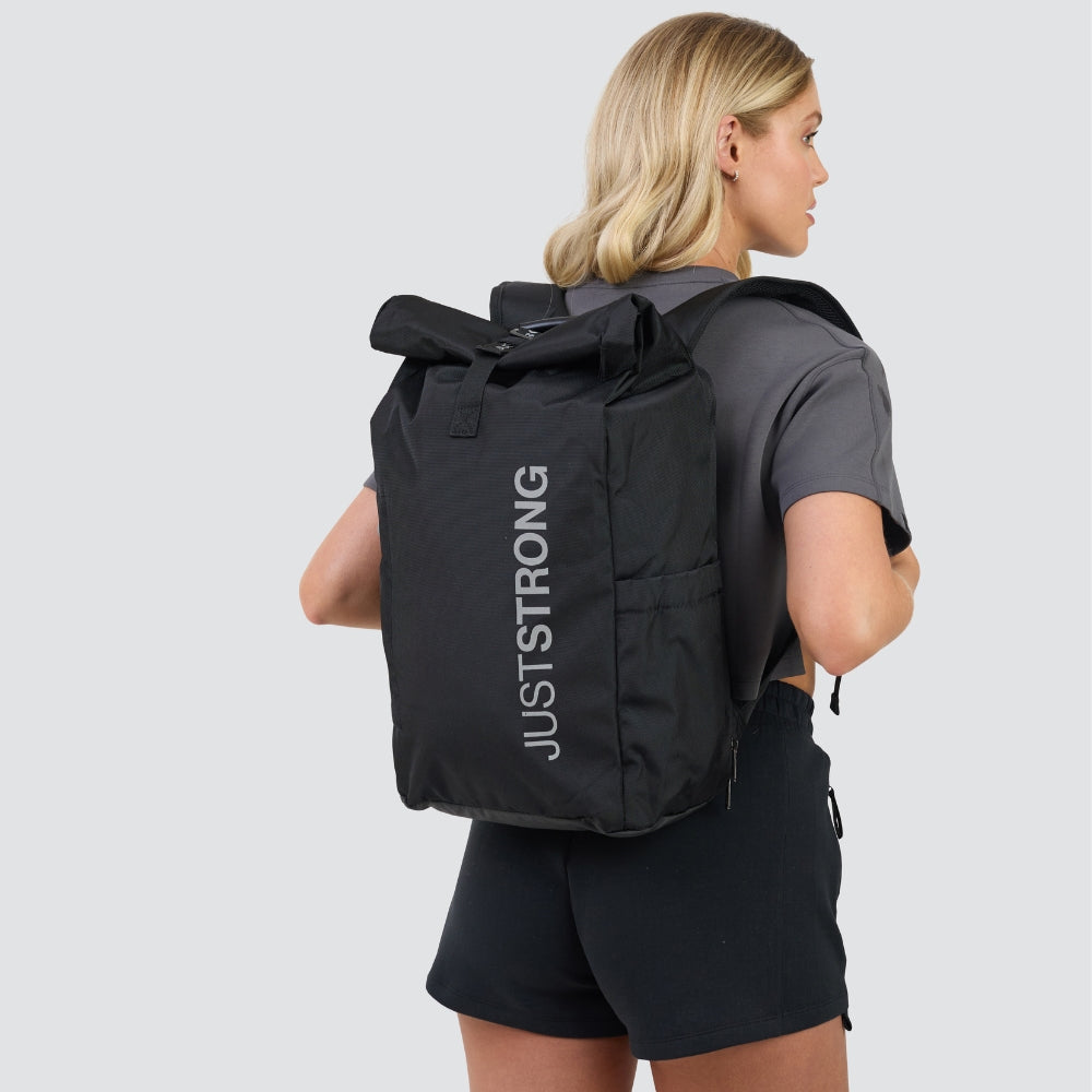 Black Luxe Rolltop Backpack