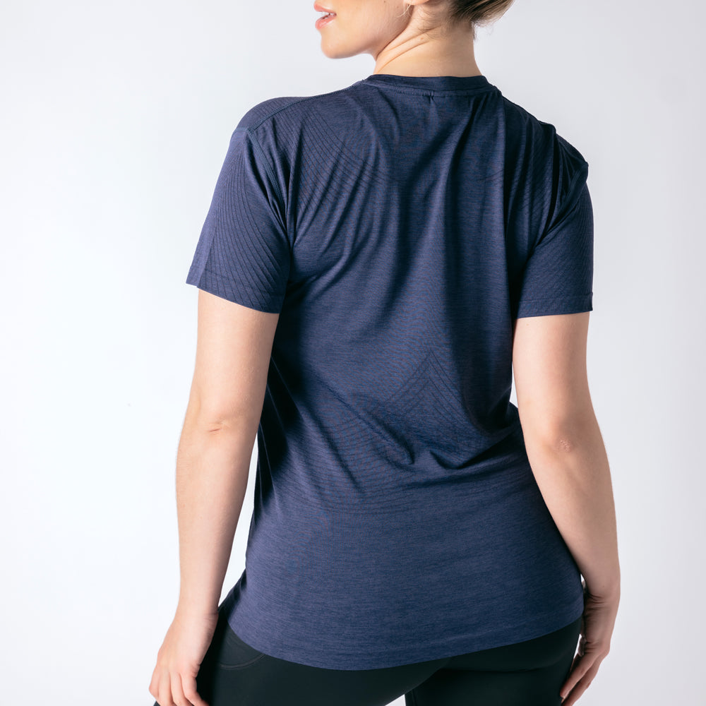 Laser Seamless Workout Tee - True Navy