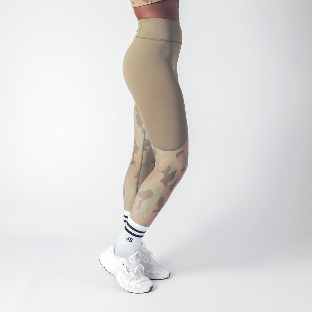 Vertex Camo High Rise Leggings - Military Green