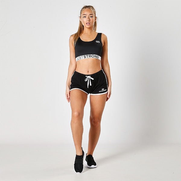 Black & White Just Strong Track Shorts