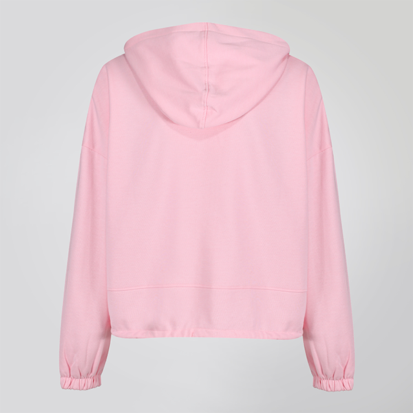 Pink Cropped Statement Hoodie