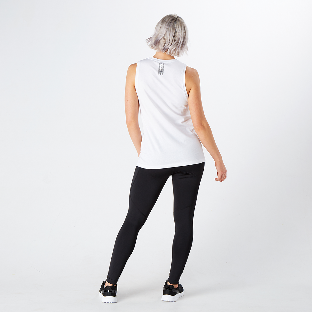 White Athletic Box Tank